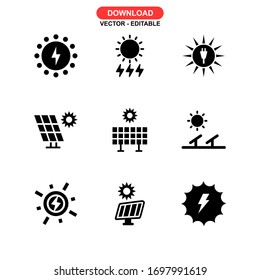 solar energy icon or logo isolated sign symbol vector illustration - Collection of high quality black style vector icons
