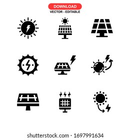 solar energy icon or logo isolated sign symbol vector illustration - Collection of high quality black style vector icons
