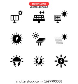 solar energy icon or logo isolated sign symbol vector illustration - Collection of high quality black style vector icons
