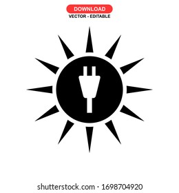 solar energy icon or logo isolated sign symbol vector illustration - high quality black style vector icons

