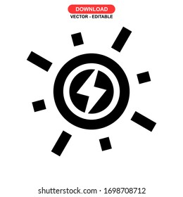 solar energy icon or logo isolated sign symbol vector illustration - high quality black style vector icons
