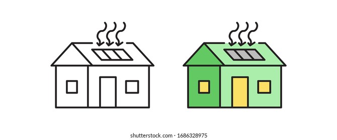 Solar energy icon in a modern flat style. Simple vector illustration.