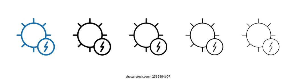 Solar energy icon Outline vector logo for web ui