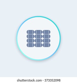 Solar energy icon, solar panel round stylish icon, vector illustration