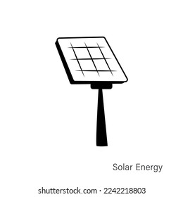 solar energy icon, solar panels black logo, eco symbol, alternative renewable energy sources vector icon