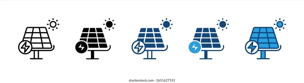 Solar Energy Icon Set mehrere Stil Sammlung