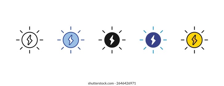 solar energy icon sets collection multi style

