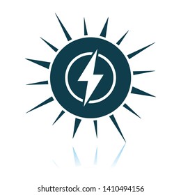 Solar Energy Icon. Shadow Reflection Design. Vector Illustration.