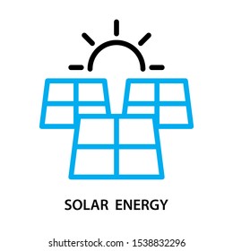 Solar energy icon. Simple design. Line vector. Isolate on white background.