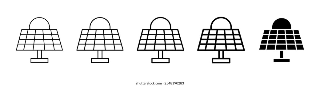 solar energy icon Simple thin line logo set