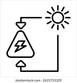 Solar Energy Icon. Simple Vector Outline Illustration