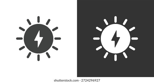 Symbol für Sonnenenergie. Symbol für durchgezogene Glyphenserie