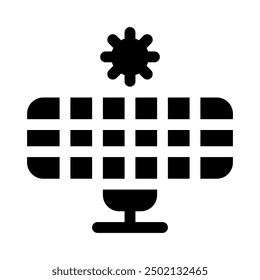 solar energy icon with style glyph