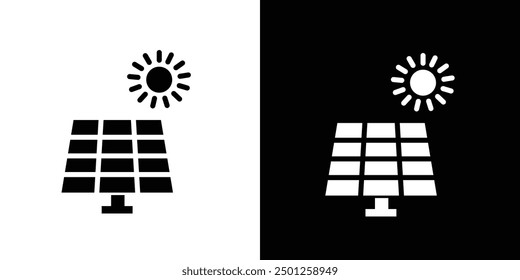 Solar Energy Icon Symbol mark in filled style