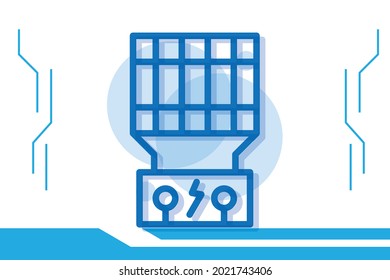 Solar energy icon symbol sign from modern artificial intelligence collection for mobile concept and web apps design. Smart robotic and digital technology related vector line icons. 
