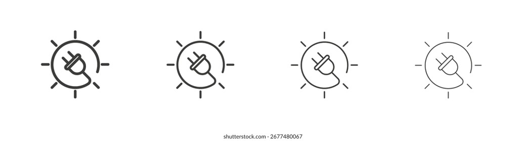 Símbolo de icono de energía solar. Vector aislado ilustración.