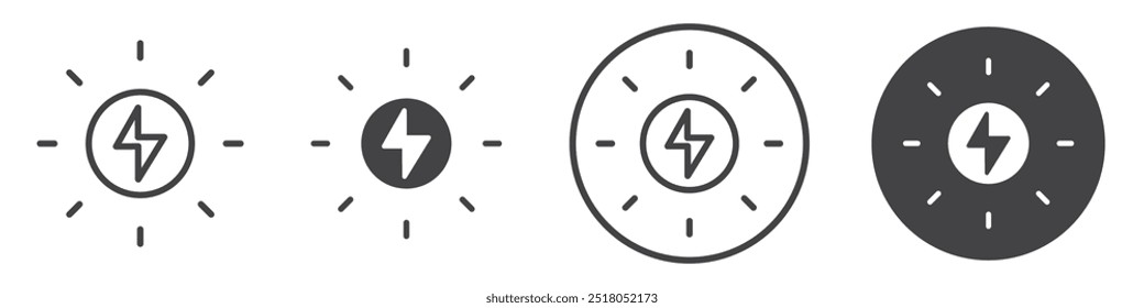 Ilustración de línea delgada de icono de energía solar