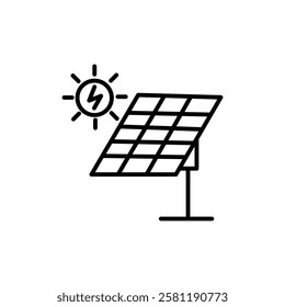 Solar energy icon Thin line art isolated