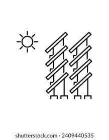 solar energy icon, vector best line icon.