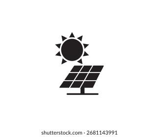 Ilustração de arte de design de vetor de ícone de Energia Solar