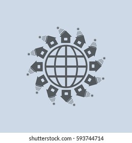 Solar Energy Icon Vector flat design style