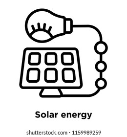 Solar energy icon vector isolated on white background, Solar energy transparent sign , line or linear sign, element design in outline style