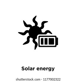 Solar energy icon vector isolated on white background, logo concept of Solar energy sign on transparent background, filled black symbol