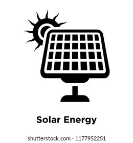 Solar Energy icon vector isolated on white background, logo concept of Solar Energy sign on transparent background, filled black symbol
