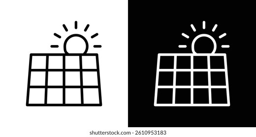 Solar energy icon Vector isolated outline drawing.