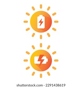 Solar energy - icon, vector, label, sticker. 