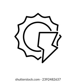 Solarenergie-Icon-Vektorgrafik im Linienstil