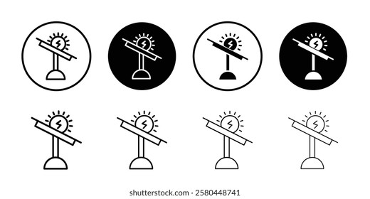 Solar energy icon Vector logo outline