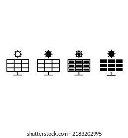 Solar energy icon vector set. power illustration sign collection. electricity symbol. charge logo.