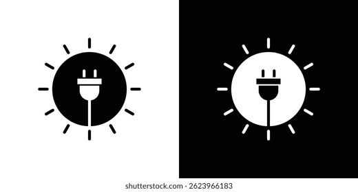 Solar energy icon vector, solid logo illustration, pictogram