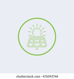 Solar energy icon,green energy icon, Flat vector illustration.