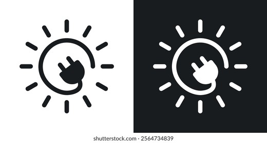 Solar energy icons in flat syle