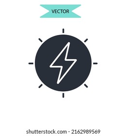 Solar energy icons  symbol vector elements for infographic web