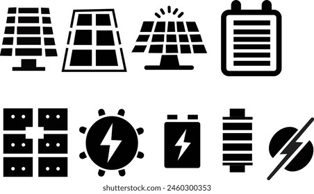 solar and energy icons, icons for solar system and energy and power