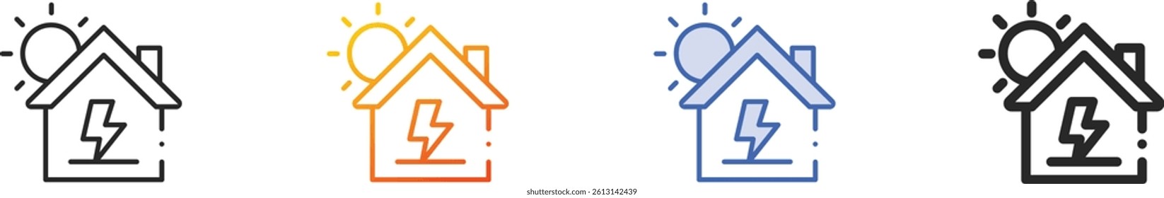 solar energy icon.Thin Linear, Gradient, Blue Stroke and bold Style Design Isolated On White Background