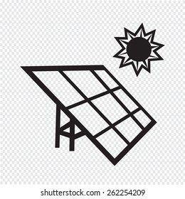 Solar energy idea and solar panel icon