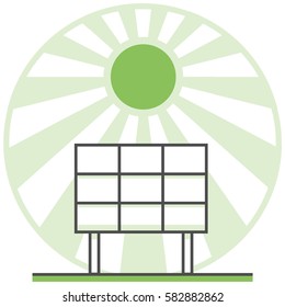 Solar Energy - Infographic Icon Elements from Nature and Ecology Set. Flat Thin Line Icon Pictogram for Website and Mobile Application Graphics.