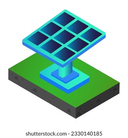Solar energy. Isometric. Vector graphics