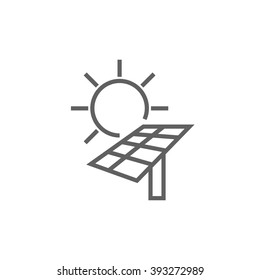 Solar energy line icon.