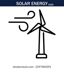 Solar Energy line icon . Solar Energy outline icons with editable stroke collection. Includes Solar Panels, Battery, Turbine, Electric Car, Solar Home and More.EPS 10.