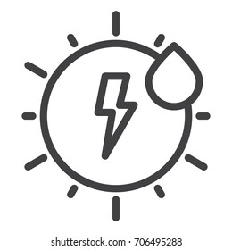 Solar energy line icon, outline vector sign, linear style pictogram isolated on white. Symbol, logo illustration. Editable stroke. Pixel perfect graphics
