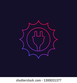 Solar energy line vector icon