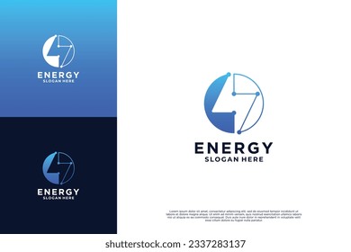 Solar energy logo design with creative concept.