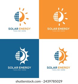 Solar Energy Logo design creative modern minimal vector template solar panel company 