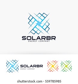 Solar energy logo design. Green energy, Renewable energy logo concept. Vector logo template