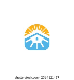 Solar Energy Logo Design Home Sun Logo